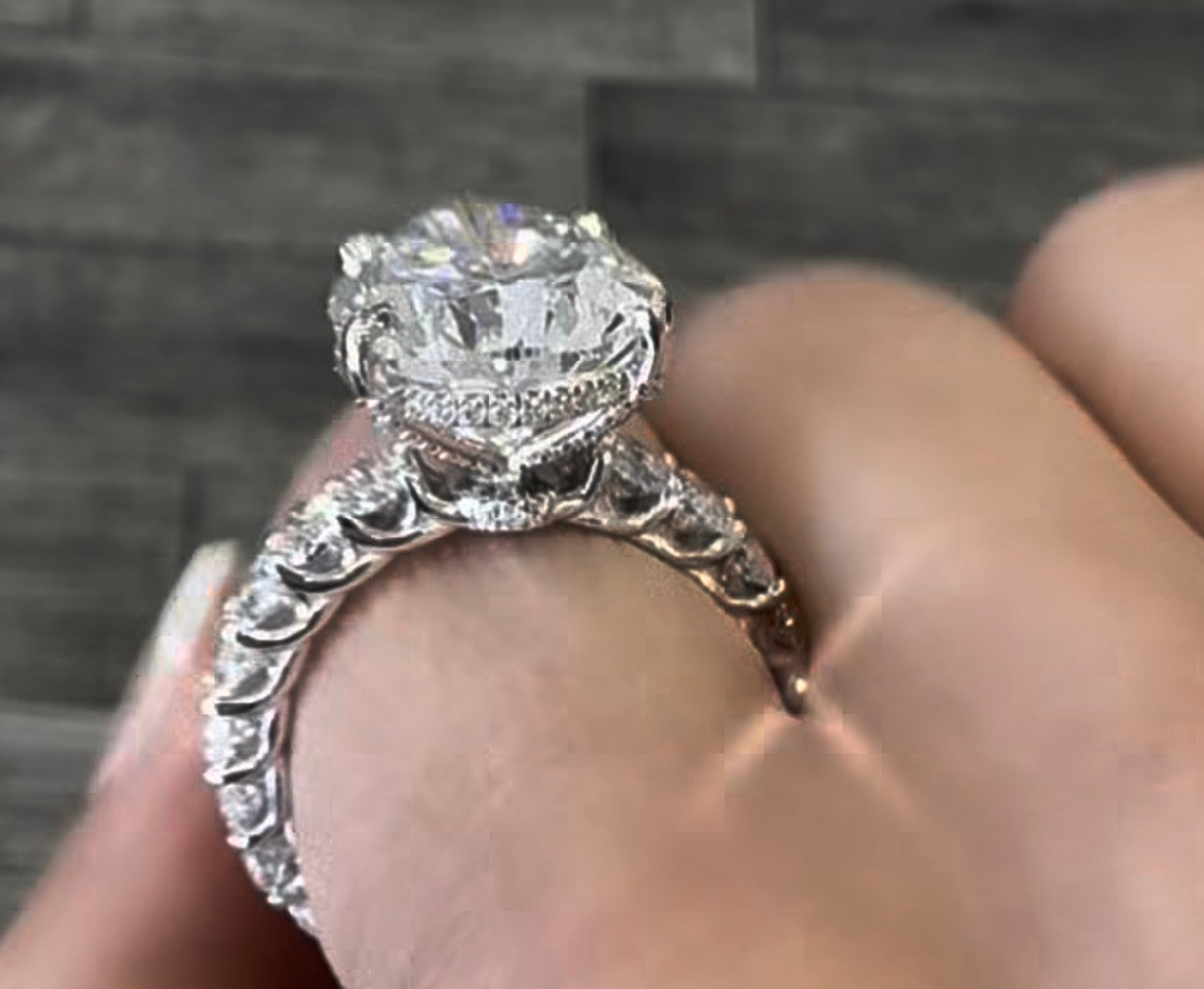 Custom Oval/pear diamond engagement ring