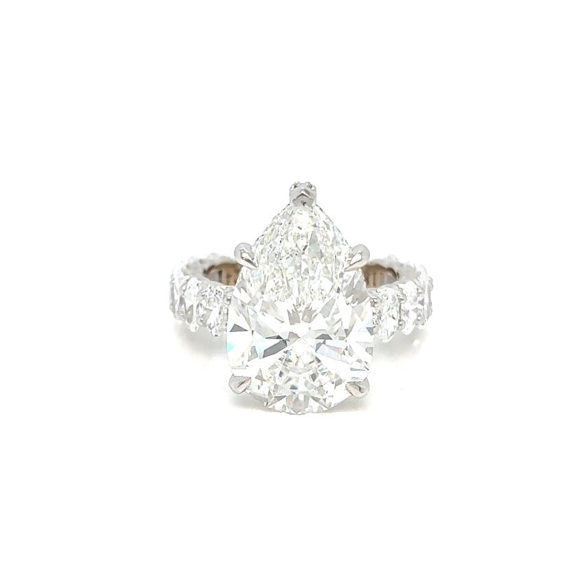 10ct Custom Oval/pear diamond engagement ring