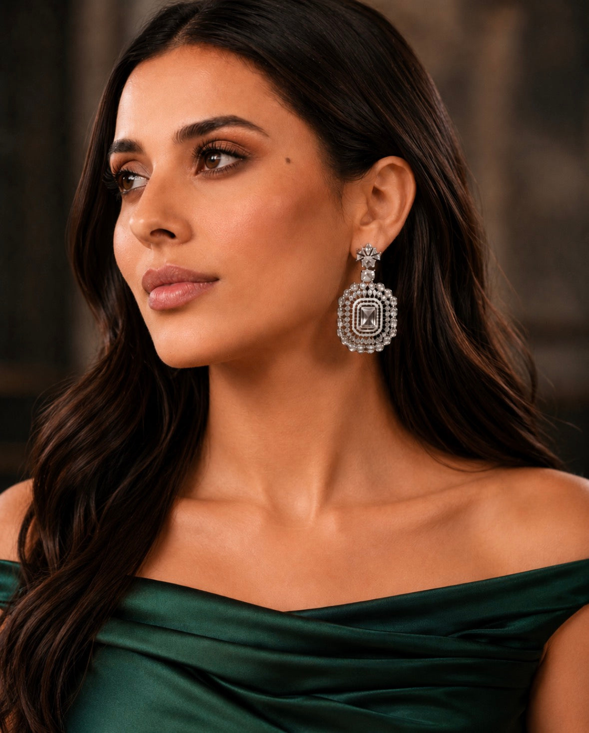 Deco Statement Drop Earrings — Celebrity-Worn Original