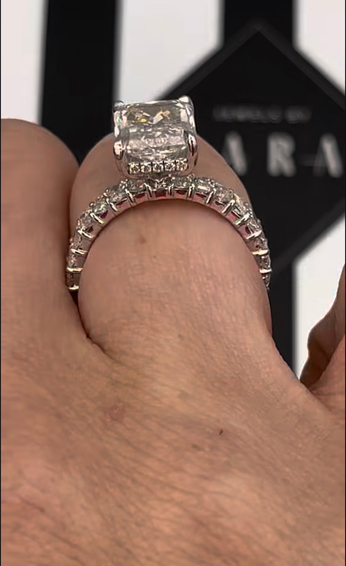 Radiant engagement ring