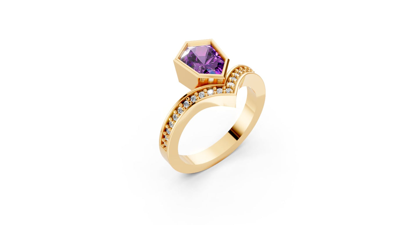 Custom amethyst ring (balance)