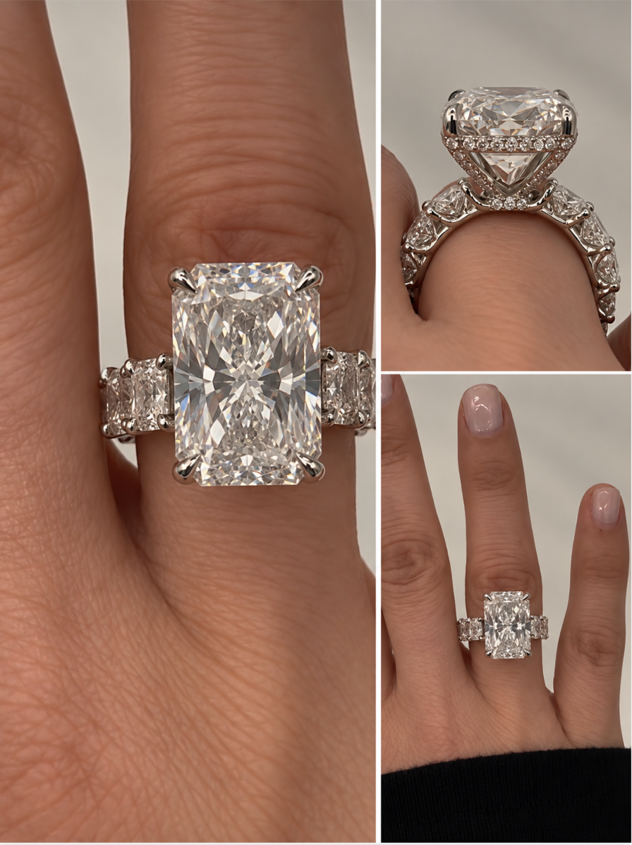 Custom radiant engagement ring (50% deposit)