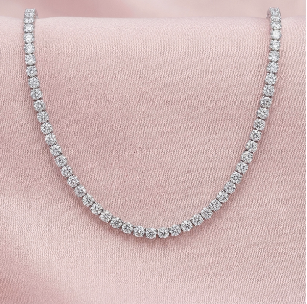 Birthstone tennis necklace