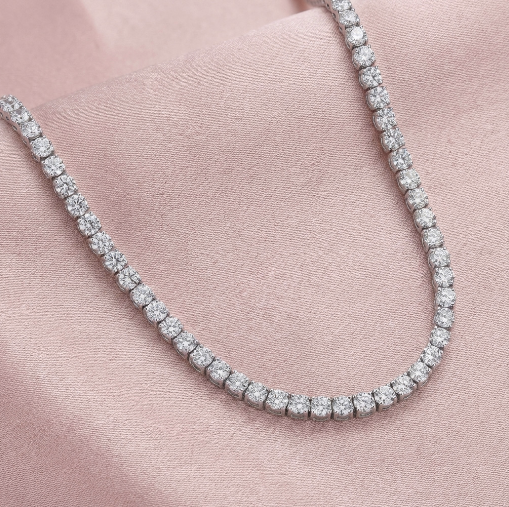 Birthstone tennis necklace
